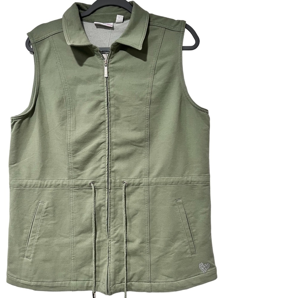Dream Jeannes by Quacker Factory Lightweight Sleeveless Drawstring ‎ Vest Size M - Picture 4 of 9
